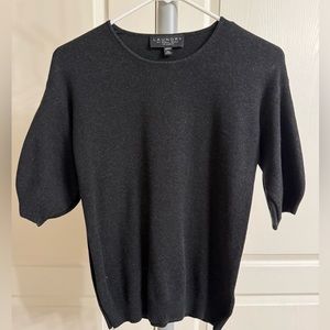 Gray Short Sleeve Sweater